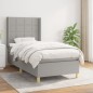 vidaXL Giroletto a Molle con Materasso Grigio Chiaro100x200 cm Tessuto