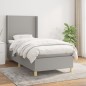 vidaXL Giroletto a Molle con Materasso Grigio Chiaro 90x200 cm Tessuto