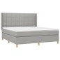 vidaXL Giroletto a Molle con Materasso Grigio Chiaro180x200 cm Tessuto