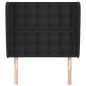 Testiera ad Orecchio Nera 103x23x118/128 cm in Similpelle Testiera ad Orecchio Nera 103x23x118/128 cm in Similpelle