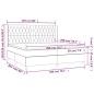 vidaXL Giroletto a Molle con Materasso Nero 200x200 cm in Tessuto