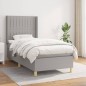 vidaXL Giroletto a Molle con Materasso Grigio Chiaro 90x190 cm Tessuto