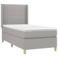 vidaXL Giroletto a Molle con Materasso Grigio Chiaro 90x190 cm Tessuto