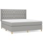 vidaXL Giroletto a Molle con Materasso Grigio Chiaro160x200 cm Tessuto