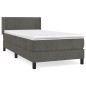 vidaXL Giroletto a Molle con Materasso Grigio Scuro 90x190 cm Velluto