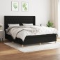 vidaXL Giroletto a Molle con Materasso Nero 160x200 cm in Tessuto