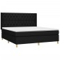 vidaXL Giroletto a Molle con Materasso Nero 160x200 cm in Tessuto