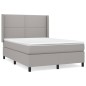 vidaXL Giroletto a Molle con Materasso Grigio Chiaro 140x200cm Tessuto