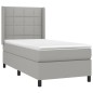 vidaXL Giroletto a Molle con Materasso Grigio Chiaro 80x200 cm Tessuto