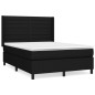 vidaXL Giroletto a Molle con Materasso Nero 140x200 cm in Tessuto