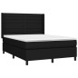 vidaXL Giroletto a Molle con Materasso Nero 140x200 cm in Tessuto