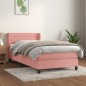 Giroletto a Molle con Materasso Rosa 80x200 cm in Velluto