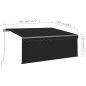 Tenda da Sole Retrattile Manuale con LED 3x2,5 m Antracite Tenda da Sole Retrattile Manuale con LED 3x2,5 m Antracite
