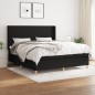 vidaXL Giroletto a Molle con Materasso Nero 160x200 cm in Tessuto