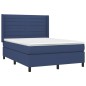 vidaXL Giroletto a Molle con Materasso Blu 140x200 cm in Tessuto