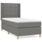 vidaXL Giroletto a Molle con Materasso Grigio Scuro 80x200 cm Tessuto