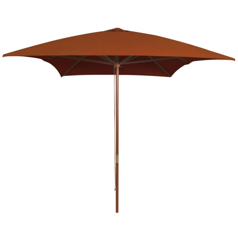 vidaXL Ombrellone da Giardino con Palo in Legno Terracotta 200x300 cm vidaXL Ombrellone da Giardino con Palo in Legno Terracotta 200x300 cm
