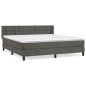 vidaXL Giroletto a Molle con Materasso Grigio Scuro 180x200 cm Velluto