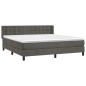 vidaXL Giroletto a Molle con Materasso Grigio Scuro 180x200 cm Velluto