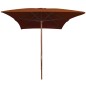 vidaXL Ombrellone da Giardino con Palo in Legno Terracotta 200x300 cm vidaXL Ombrellone da Giardino con Palo in Legno Terracotta 200x300 cm