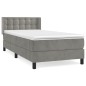 vidaXL Giroletto a Molle con Materasso Grigio Chiaro 100x200cm Velluto