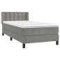 vidaXL Giroletto a Molle con Materasso Grigio Chiaro 100x200cm Velluto