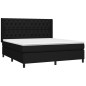 Giroletto a Molle con Materasso Nero 160x200 cm in Tessuto