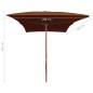 vidaXL Ombrellone da Giardino con Palo in Legno Terracotta 200x300 cm vidaXL Ombrellone da Giardino con Palo in Legno Terracotta 200x300 cm