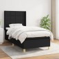 vidaXL Giroletto a Molle con Materasso Nero 100x200 cm in Tessuto