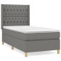 vidaXL Giroletto a Molle con Materasso Grigio Scuro 100x200 cm Tessuto