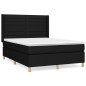 vidaXL Giroletto a Molle con Materasso Nero 140x200 cm in Tessuto