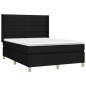 vidaXL Giroletto a Molle con Materasso Nero 140x200 cm in Tessuto