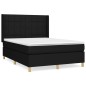 vidaXL Giroletto a Molle con Materasso Nero 140x200 cm in Tessuto