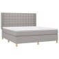 vidaXL Giroletto a Molle con Materasso Grigio Chiaro180x200 cm Tessuto