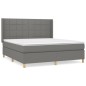 vidaXL Giroletto a Molle con Materasso Grigio Scuro 180x200 cm Tessuto