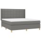 vidaXL Giroletto a Molle con Materasso Grigio Scuro 180x200 cm Tessuto