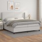 vidaXL Giroletto a Molle con Materasso Bianco 200x200cm in Similpelle