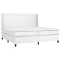 vidaXL Giroletto a Molle con Materasso Bianco 200x200cm in Similpelle