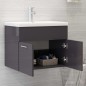 Mobile Sottolavabo Grigio Lucido 60x38,5x46 cm in Truciolato Mobile Sottolavabo Grigio Lucido 60x38,5x46 cm in Truciolato