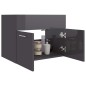 Mobile Sottolavabo Grigio Lucido 60x38,5x46 cm in Truciolato Mobile Sottolavabo Grigio Lucido 60x38,5x46 cm in Truciolato