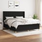 vidaXL Giroletto a Molle con Materasso Nero 180x200 cm in Tessuto