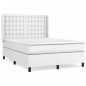 vidaXL Giroletto a Molle con Materasso Bianco 140x200 cm in Similpelle