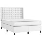 vidaXL Giroletto a Molle con Materasso Bianco 140x200 cm in Similpelle