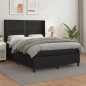 vidaXL Giroletto a Molle con Materasso Nero 140x190 cm in Similpelle