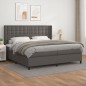 vidaXL Giroletto a Molle con Materasso Grgio 200x200 cm in Similpelle