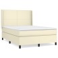 Giroletto a Molle con Materasso Crema 140x200 cm in Similpelle