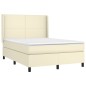 Giroletto a Molle con Materasso Crema 140x200 cm in Similpelle