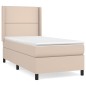 vidaXL Giroletto a Molle con Materasso Cappuccino 100x200cm Similpelle