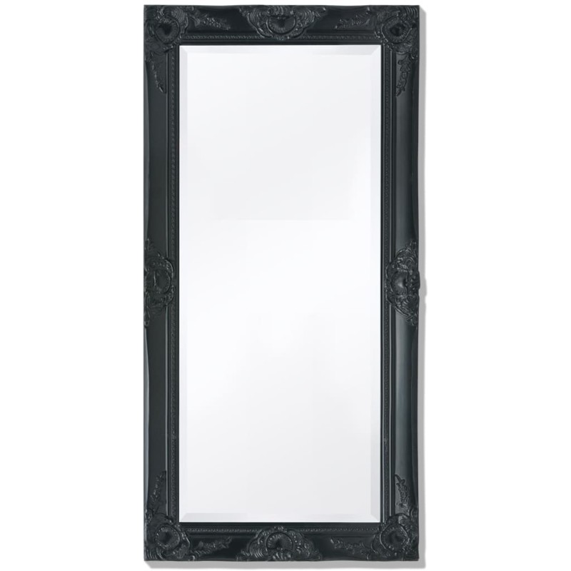Specchio da Parete Stile Barocco 100x50 cm Nero Specchio da Parete Stile Barocco 100x50 cm Nero