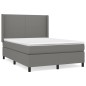 vidaXL Giroletto a Molle con Materasso Grigio Scuro 140x190 cm Tessuto